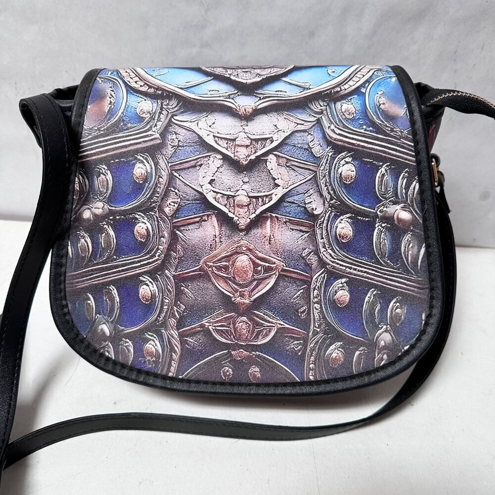 Baroque Saddle Bag Genuine Leather NWT Medieval Handmade Rococo Gladiator Blue - Picture 8 of 10